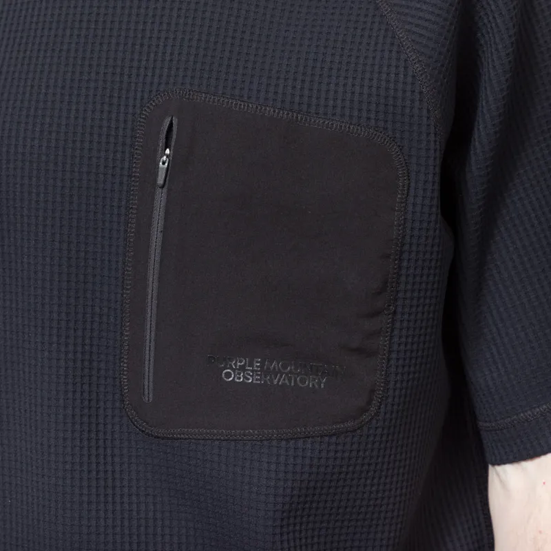 Purple Mountain Observatory Waffle Short Sleeve Crew Black-6