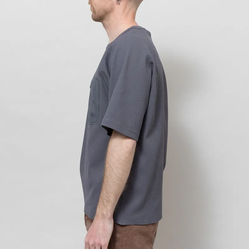 Purple Mountain Observatory Waffle Short Sleeve Crew Charcoal-2