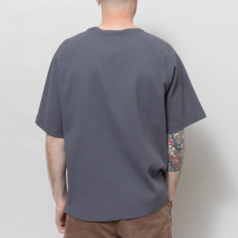Purple Mountain Observatory Waffle Short Sleeve Crew Charcoal-3