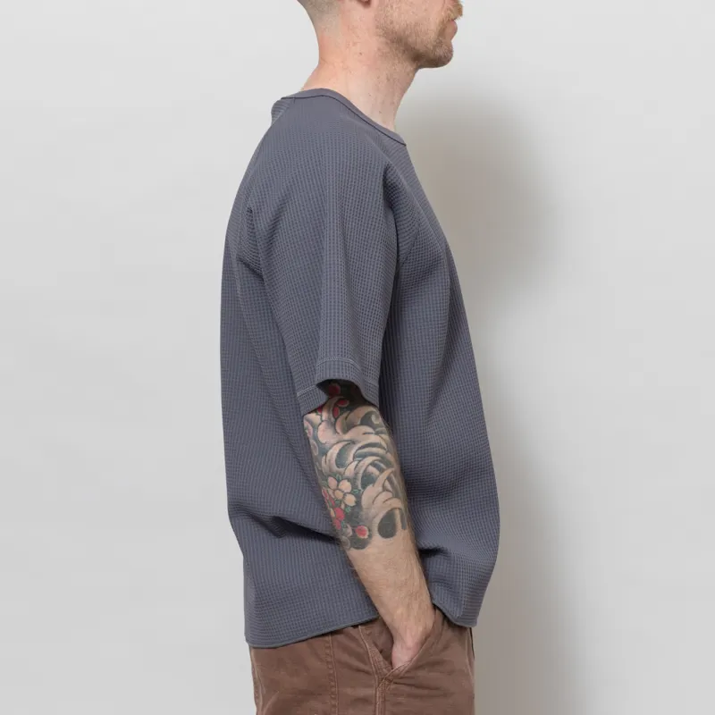 Purple Mountain Observatory Waffle Short Sleeve Crew Charcoal-4