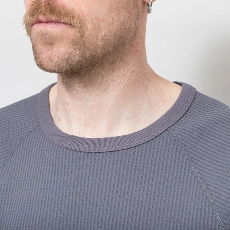 Purple Mountain Observatory Waffle Short Sleeve Crew Charcoal-5