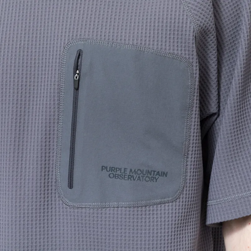 Purple Mountain Observatory Waffle Short Sleeve Crew Charcoal-7