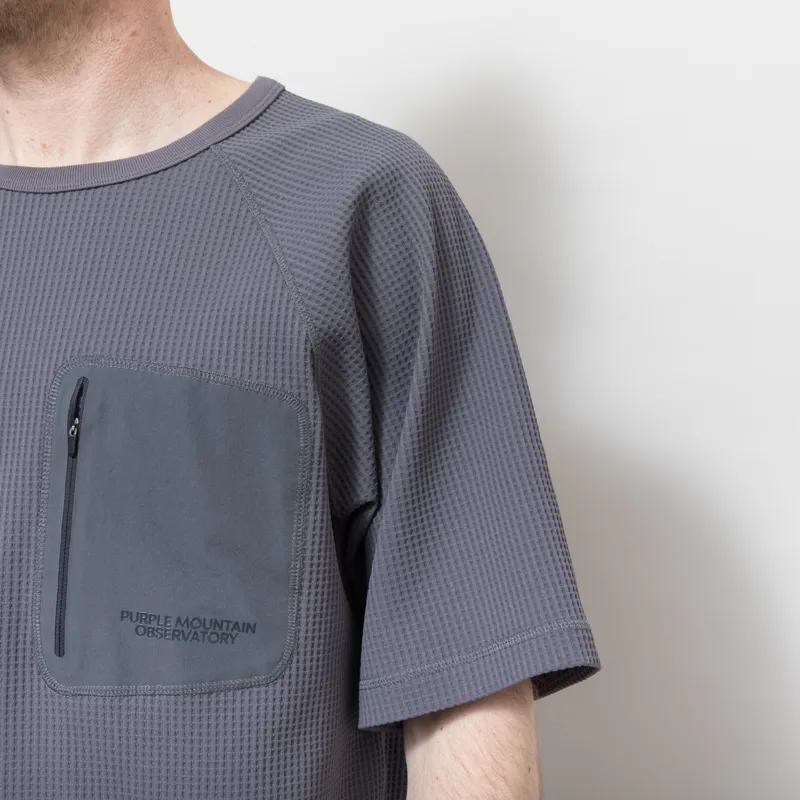 Purple Mountain Observatory Waffle Short Sleeve Crew Charcoal-6