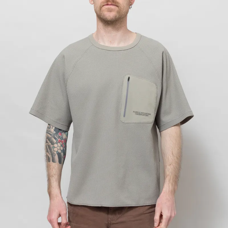 Purple Mountain Observatory Waffle Short Sleeve Crew Concrete