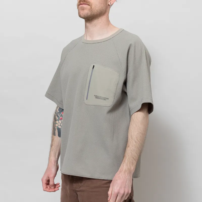 Purple Mountain Observatory Waffle Short Sleeve Crew Concrete-1