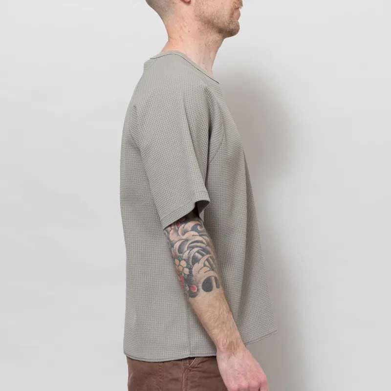 Purple Mountain Observatory Waffle Short Sleeve Crew Concrete-4