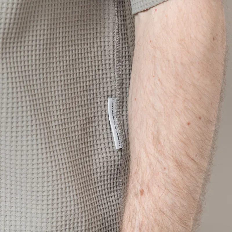 Purple Mountain Observatory Waffle Short Sleeve Crew Concrete-8