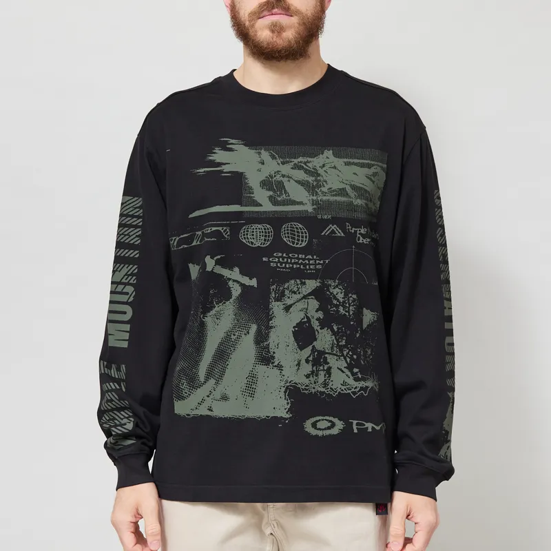Purple Mountain Observatory Long Spaces Long Sleeve T Shirt Black