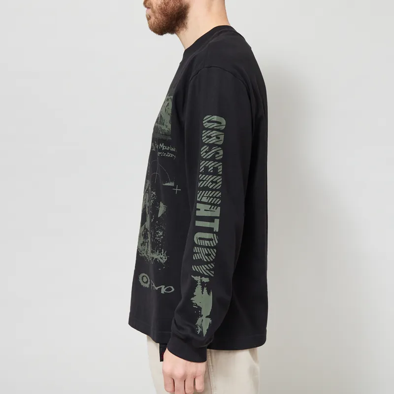 Purple Mountain Observatory Long Spaces Long Sleeve T Shirt Black-2