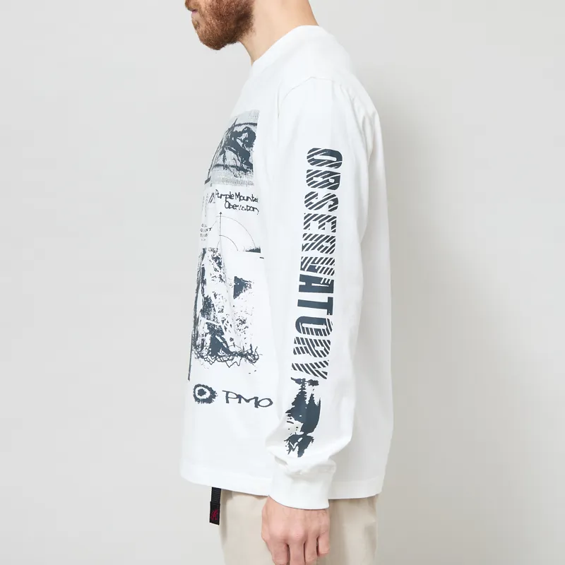 Purple Mountain Observatory Long Spaces Long Sleeve T Shirt White-2