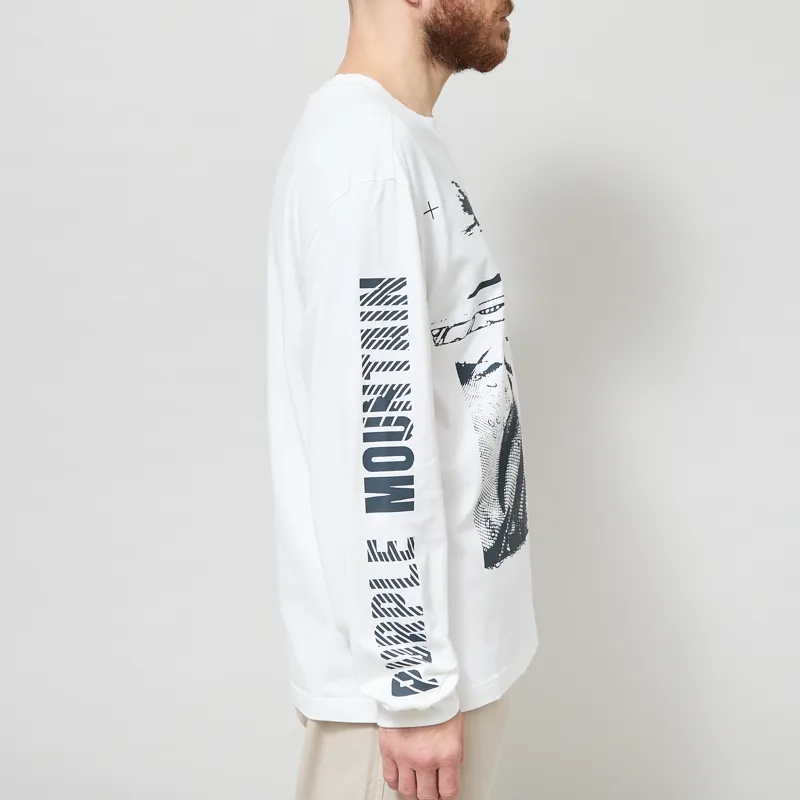 Purple Mountain Observatory Long Spaces Long Sleeve T Shirt White-4