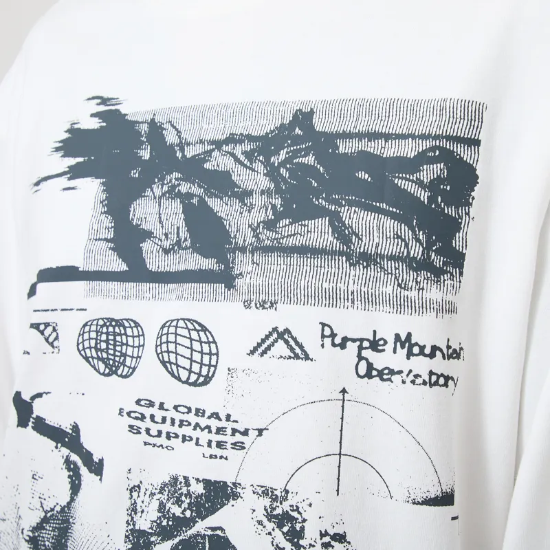 Purple Mountain Observatory Long Spaces Long Sleeve T Shirt White-6