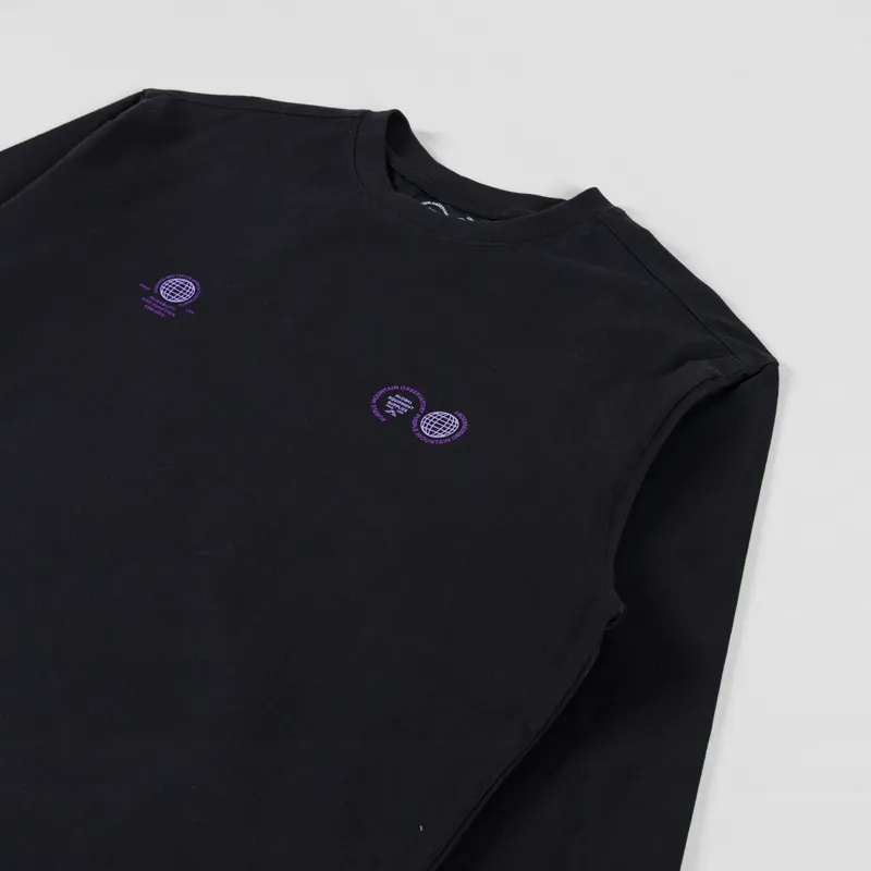 Purple Mountain Observatory Globe Logo Long Sleeve T Shirt Black-4