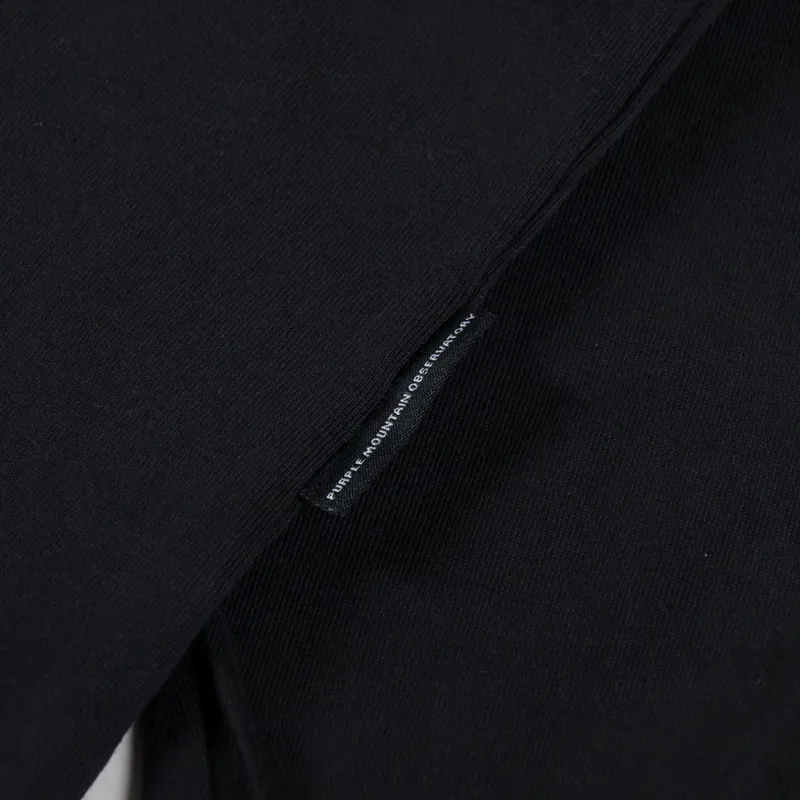 Purple Mountain Observatory Globe Logo Long Sleeve T Shirt Black-3