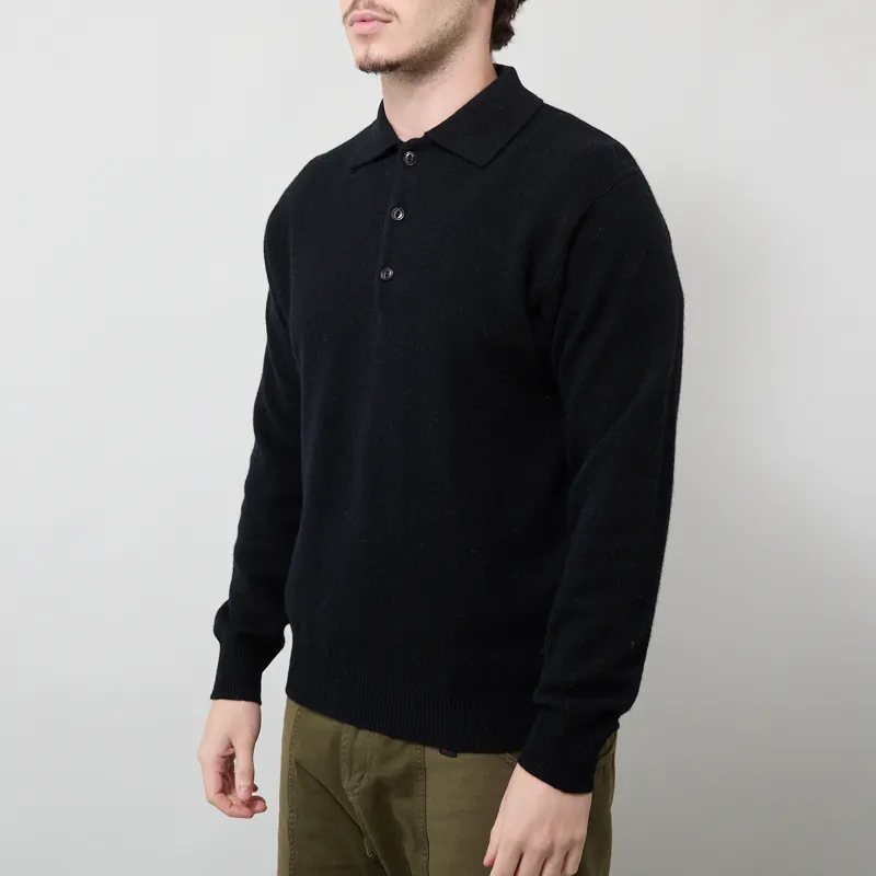 Pittari Knitted Polo Sweater Black-1