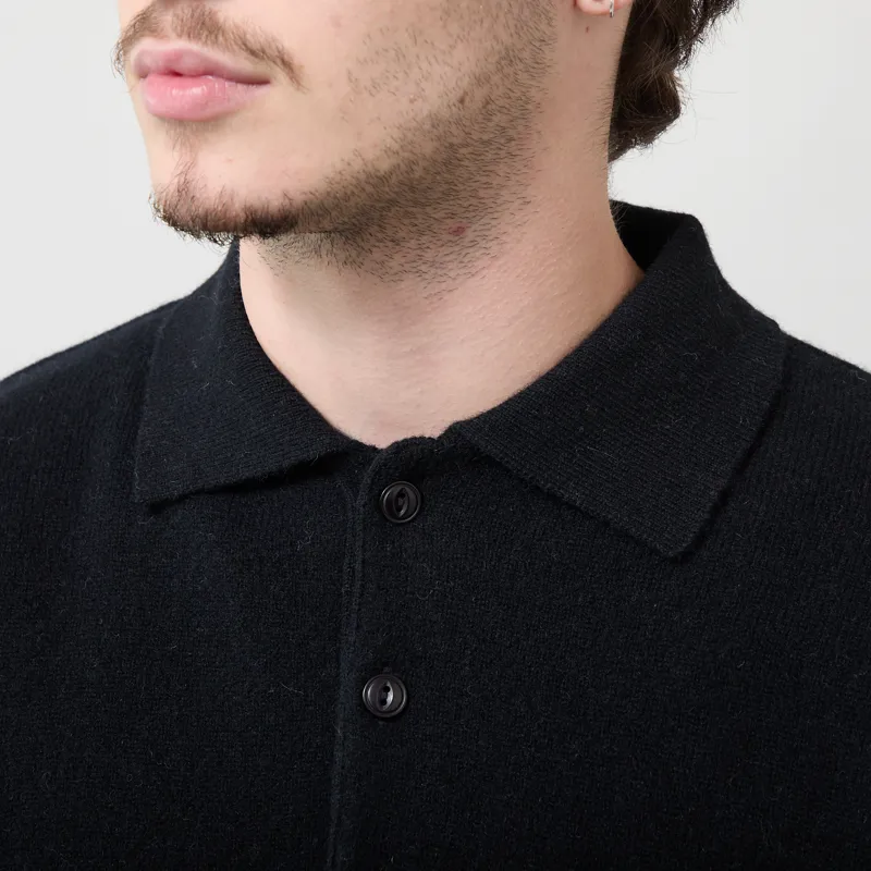Pittari Knitted Polo Sweater Black-3