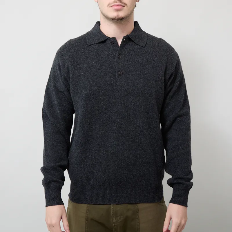 Pittari Knitted Polo Sweater Charcoal