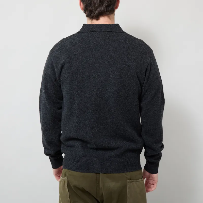 Pittari Knitted Polo Sweater Charcoal-2