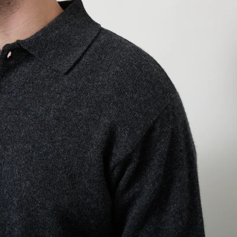 Pittari Knitted Polo Sweater Charcoal-5