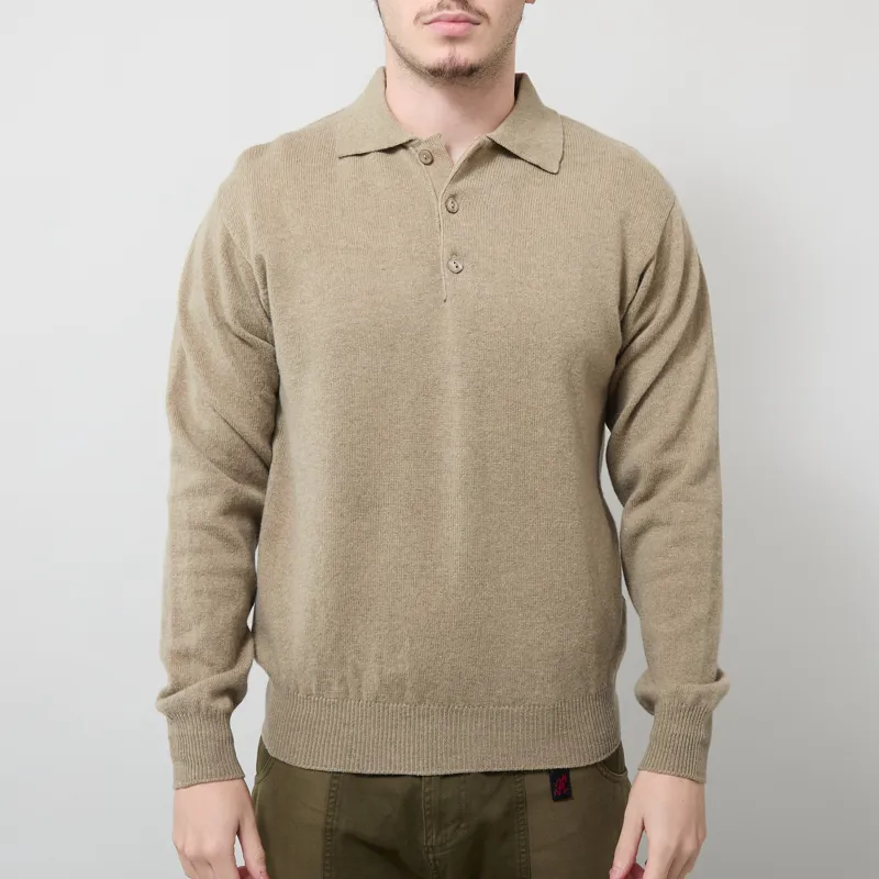 Pittari Knitted Polo Sweater Gravel