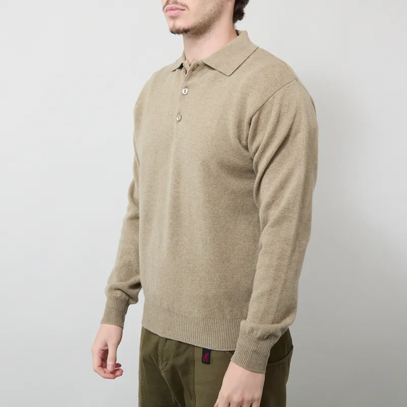 Pittari Knitted Polo Sweater Gravel-1