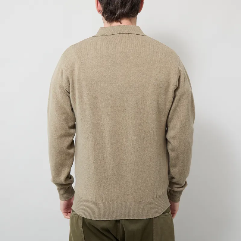 Pittari Knitted Polo Sweater Gravel-2
