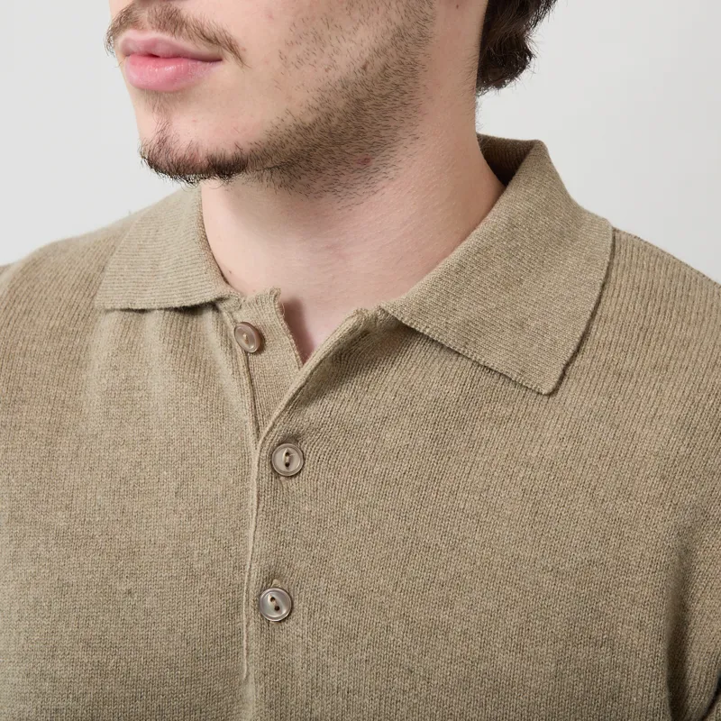 Pittari Knitted Polo Sweater Gravel-3