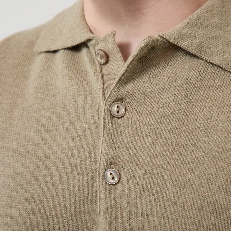 Pittari Knitted Polo Sweater Gravel-4
