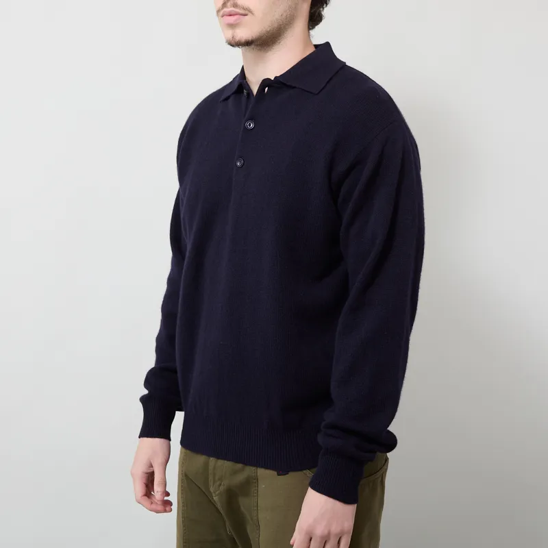 Pittari Knitted Polo Sweater Navy-1