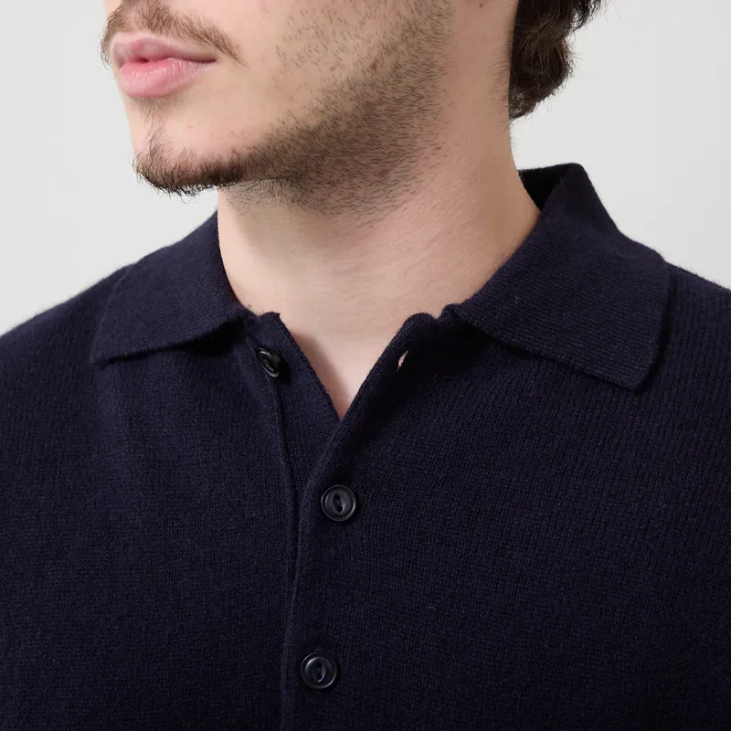 Pittari Knitted Polo Sweater Navy-3