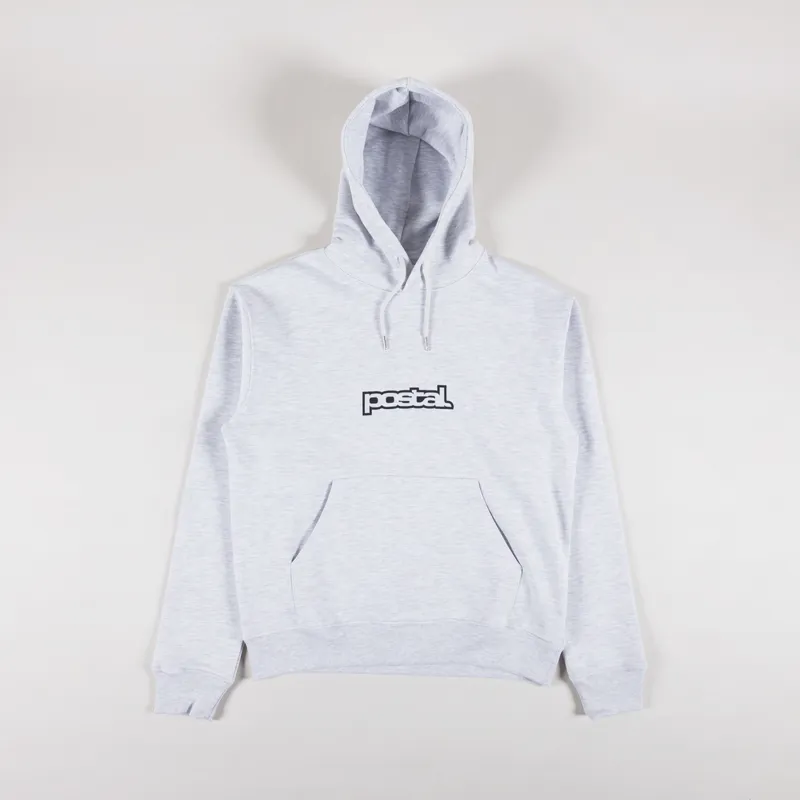 Postal Bold Outline Hoodie Grey Marl