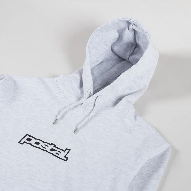 Postal Bold Outline Hoodie Grey Marl-2