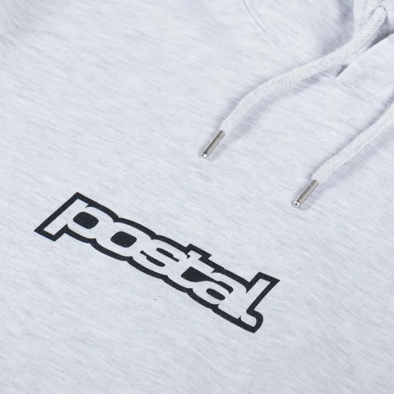 Postal Bold Outline Hoodie Grey Marl-4