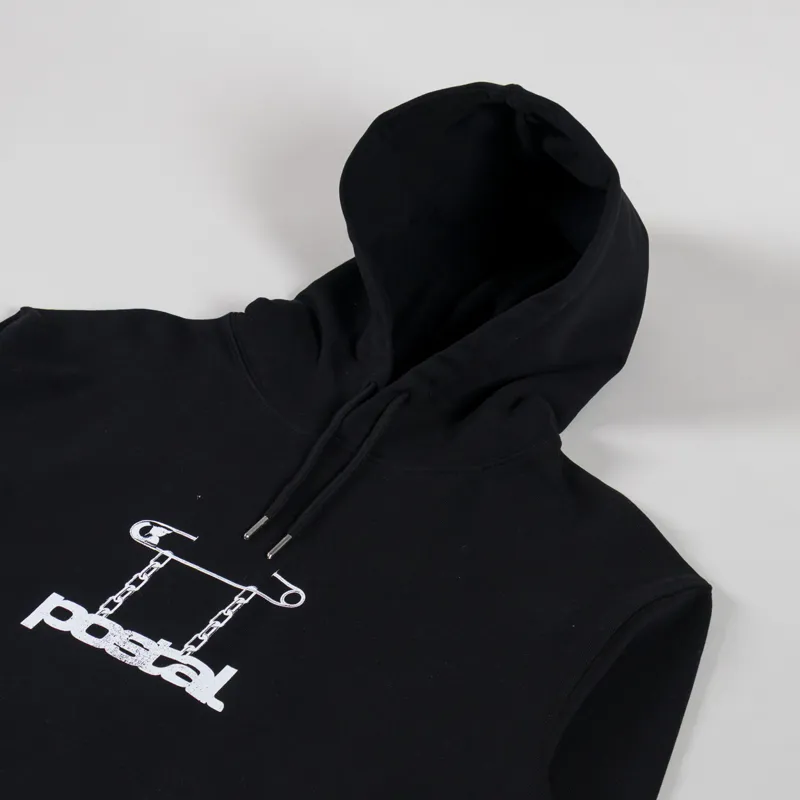 Postal Safety Pin Hoodie Black-2
