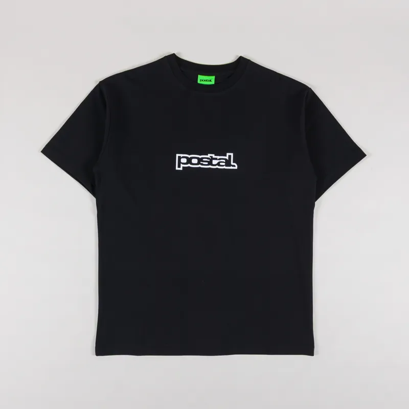 Postal Bold Outline T Shirt Black