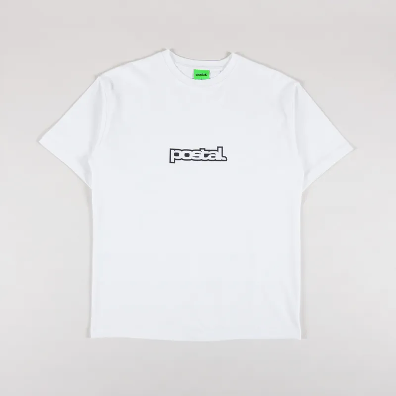 Postal Bold Outline T Shirt White