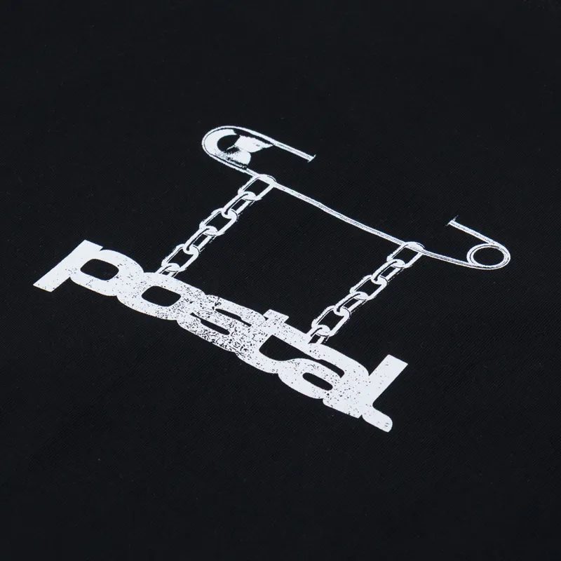Postal Safety Pin T Shirt Black-2