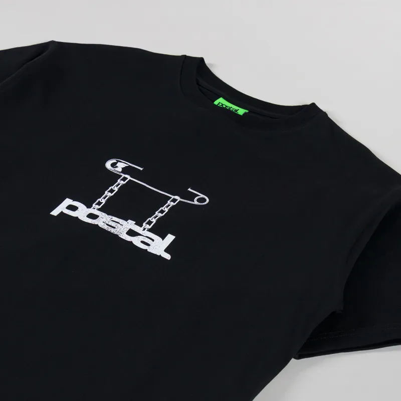Postal Safety Pin T Shirt Black-1