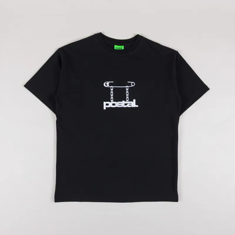 Postal Safety Pin T Shirt Black
