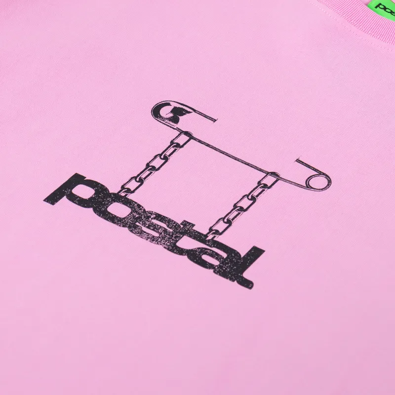Postal Safety Pin T Shirt Dusty Pink-2