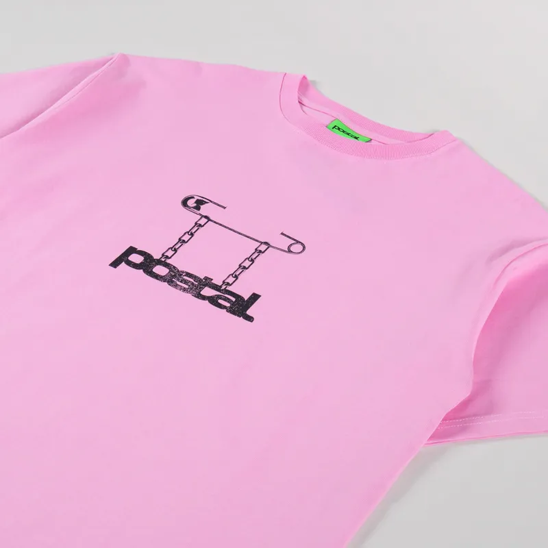 Postal Safety Pin T Shirt Dusty Pink-1