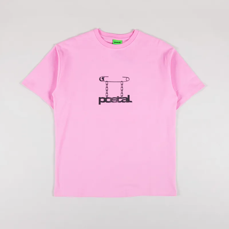 Postal Safety Pin T Shirt Dusty Pink