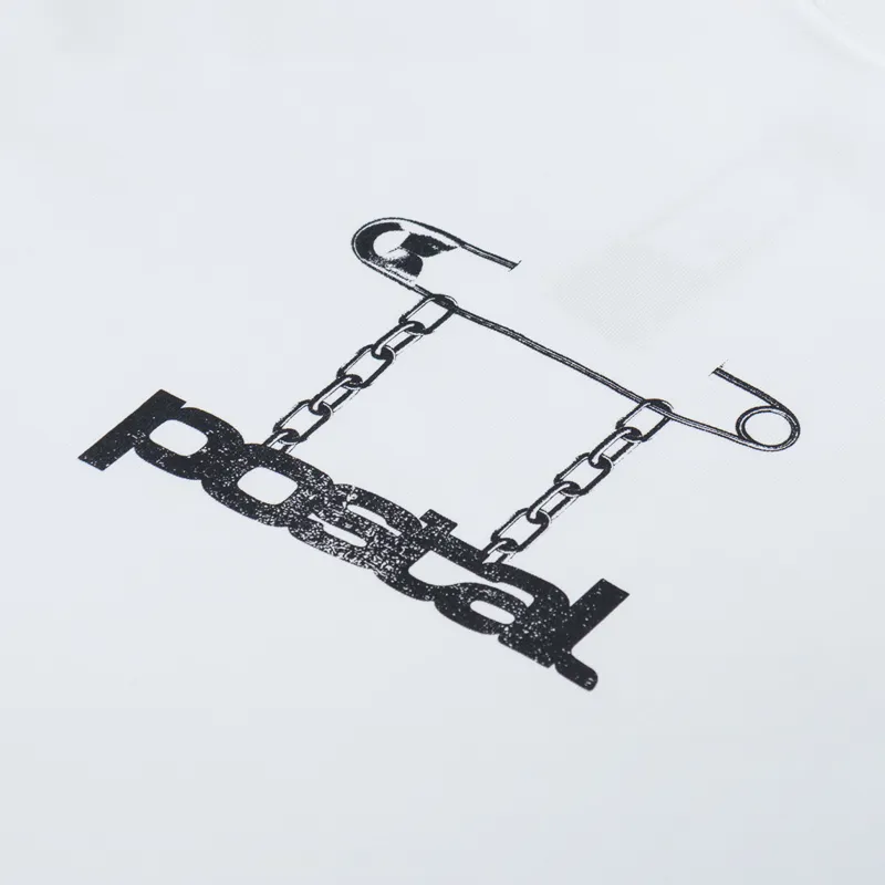 Postal Safety Pin T Shirt White-2
