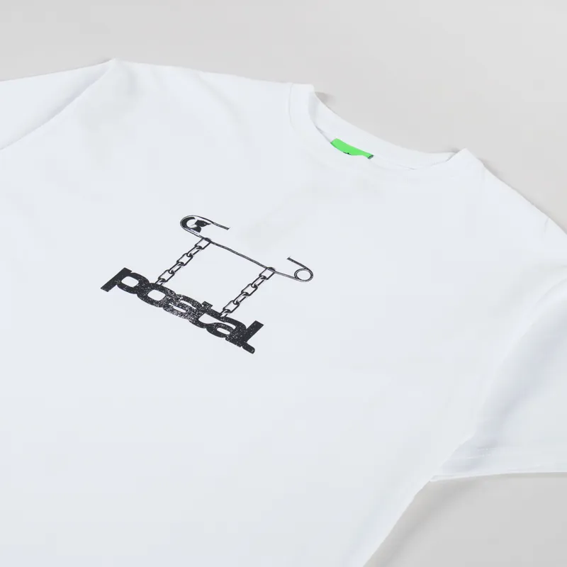Postal Safety Pin T Shirt White-1