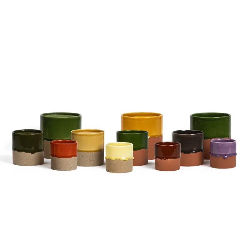Yod and Co Drip Ceramic Planter Small Burnt Orange-4