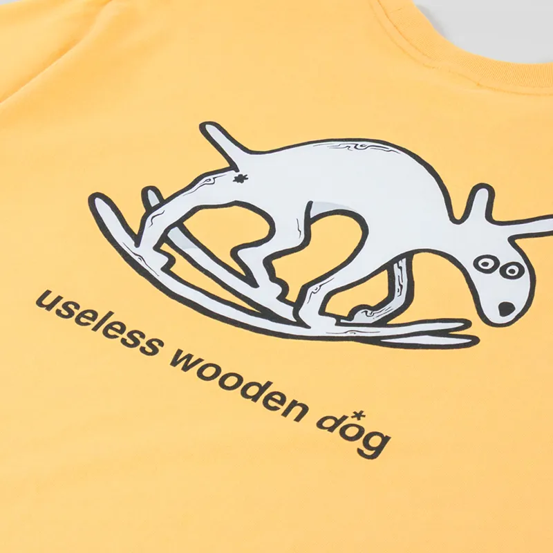 Polar Skate Co. Useless Wooden Dog T Shirt Yellow-4