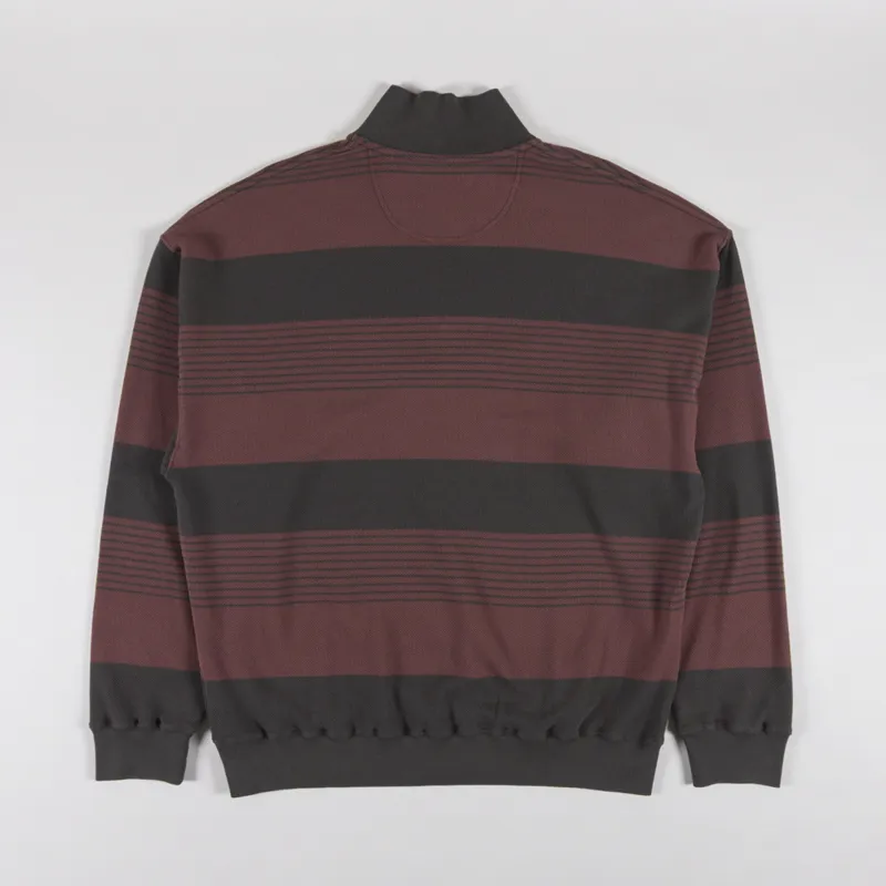 Polar Skate Co Surf Half Zip Long Sleeve Shirt Dirty Black Brownstone-1