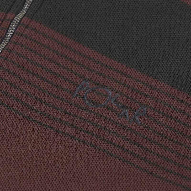 Polar Skate Co Surf Half Zip Long Sleeve Shirt Dirty Black Brownstone-5