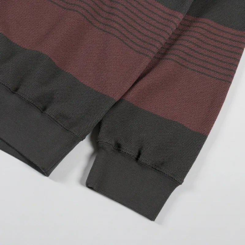 Polar Skate Co Surf Half Zip Long Sleeve Shirt Dirty Black Brownstone-7