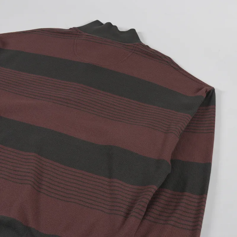 Polar Skate Co Surf Half Zip Long Sleeve Shirt Dirty Black Brownstone-3